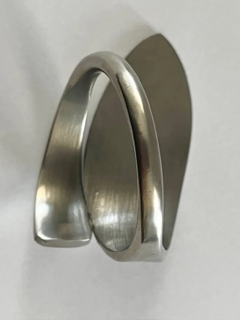 Napkin Rings Metal Silver Heavy Duty Leaf Design - Set of 6